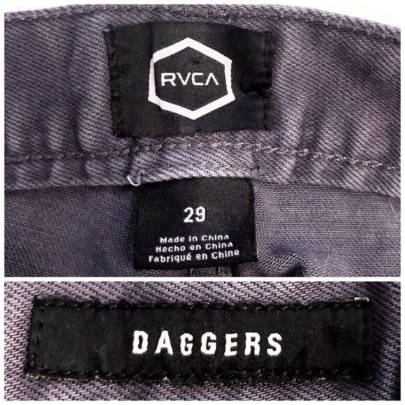 RVCA Daggers Slim Straight Fit gray Denim Jeans 29 - Picture 10 of 13